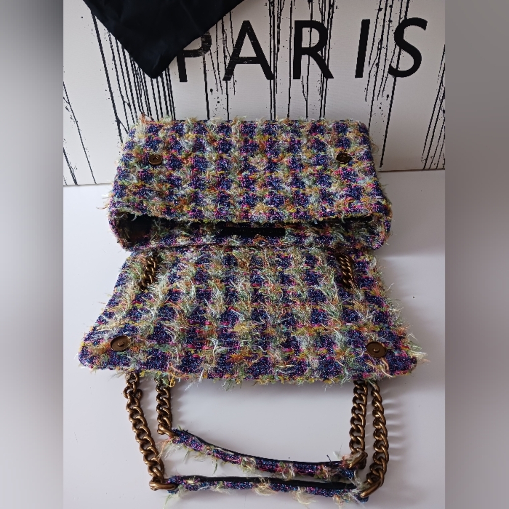 Kurt Geiger The Kensigton Tweed Large Crossbody/ Shoulder Bag+Dust Bag,14" Lengh - Picture 10 of 16